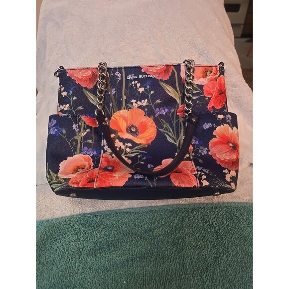 DANA BUCHMAN Julia Multicolor Floral Pebbled Faux Leather Handbag Purse - Picture 1 of 12